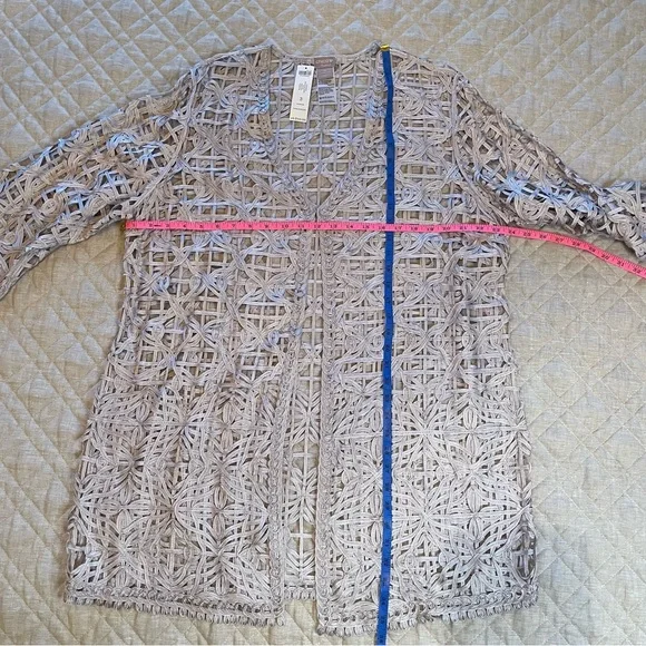 NWT Chico’s Dove Gray Travelers Soutache Jacket Size 3 (16/18) - Picture 6 of 13